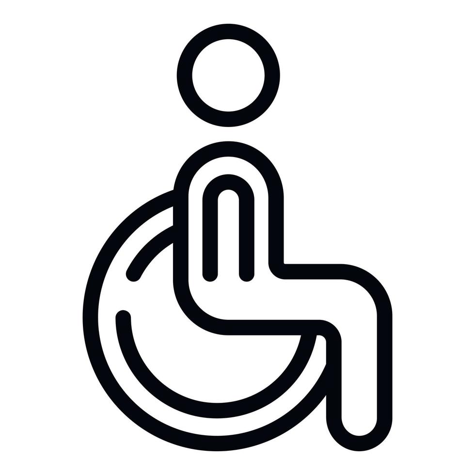 Wheelchair toilet icon outline vector. Wc restroom vector