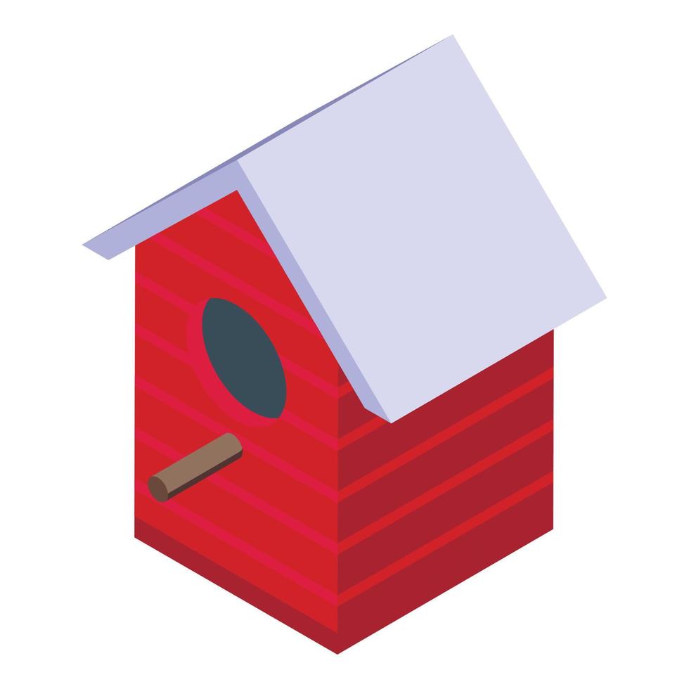 Crow bird house icon isometric vector. Raven feather vector