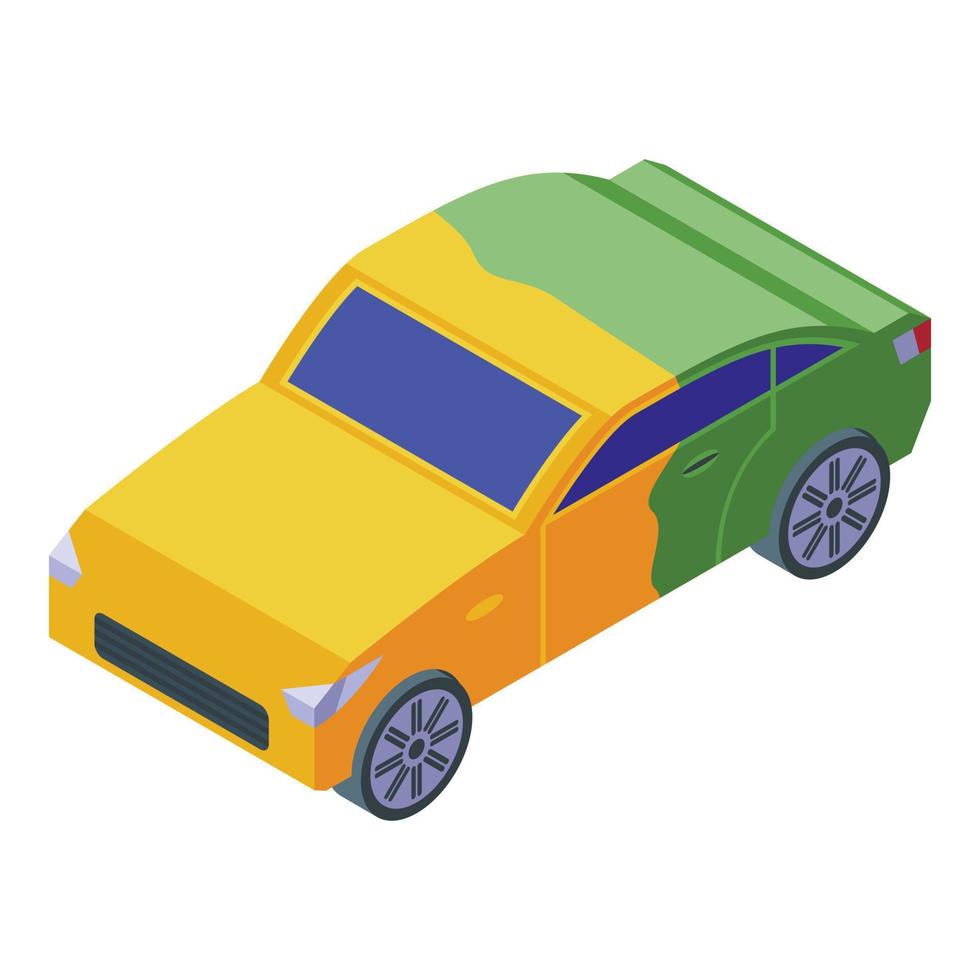 Car yellow paint icon isometric vector. Auto repair vector