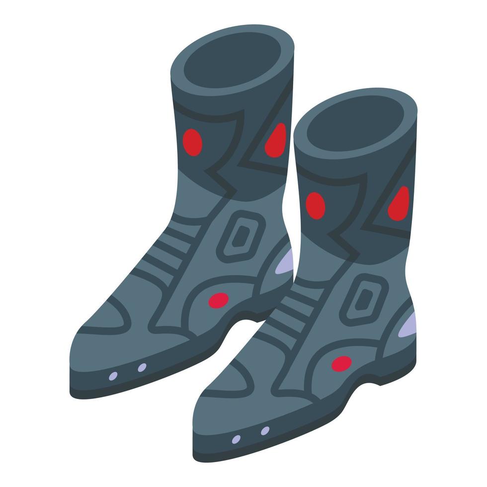 Biker boots icon isometric vector. Man safety vector