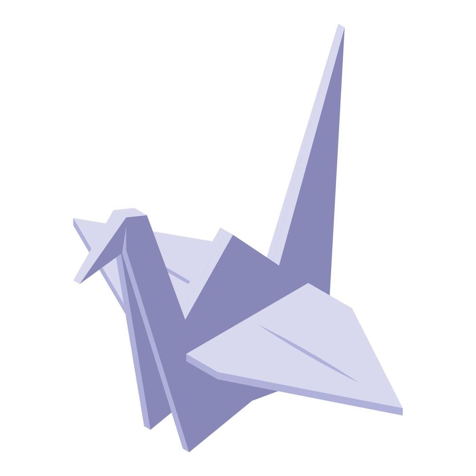 Folded bird icon isometric vector. Origami paper vector