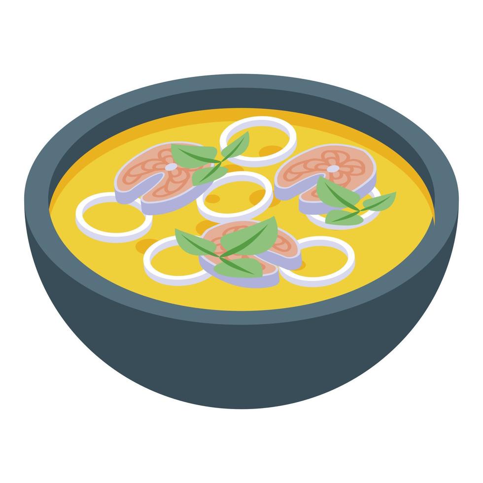 icono de sopa de arenque vector isométrico. peces de mar