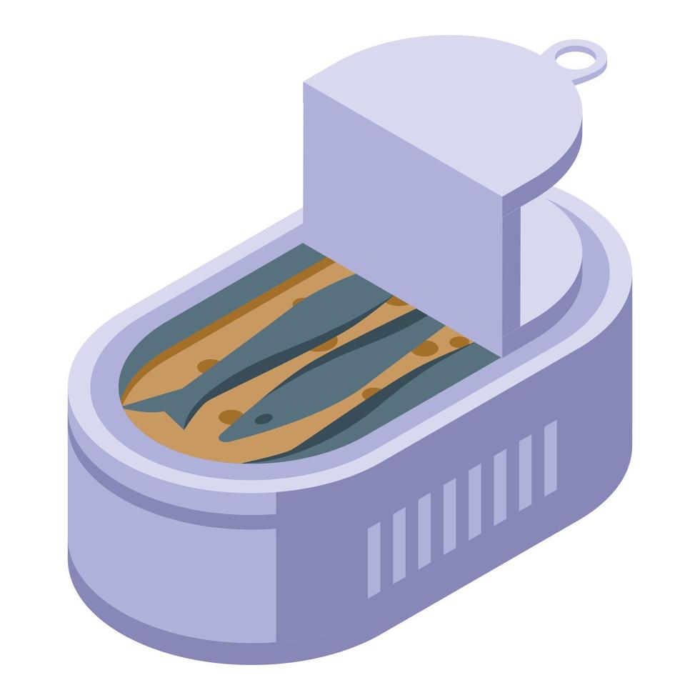 Sardine tin icon isometric vector. Ocean fish vector