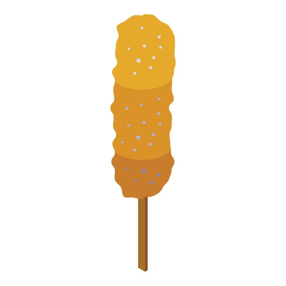 Meal corn dog icon isometric vector. Hot food vector