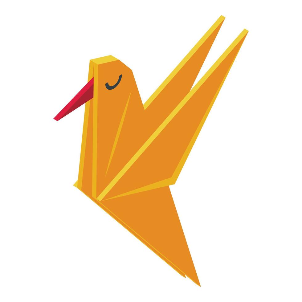 Origami bird icon isometric vector. Paper bird vector