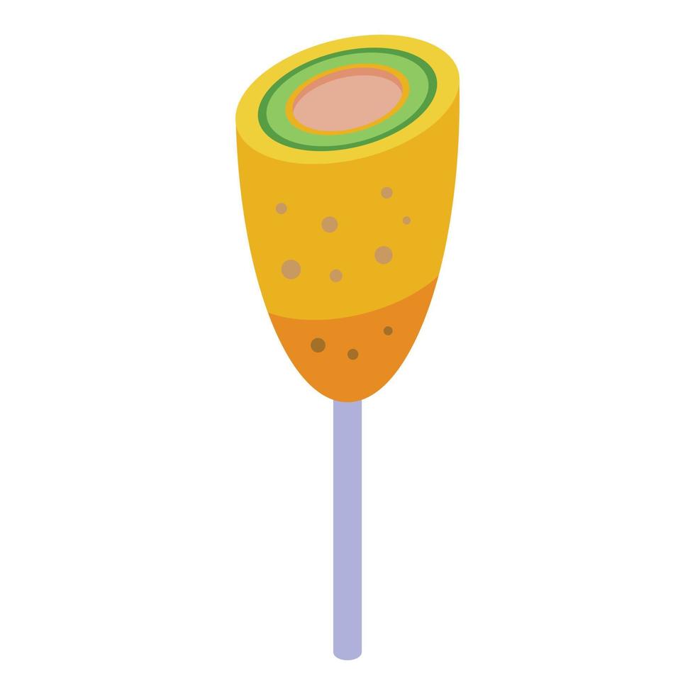 Korean food stick icon isometric vector. Corn dog vector