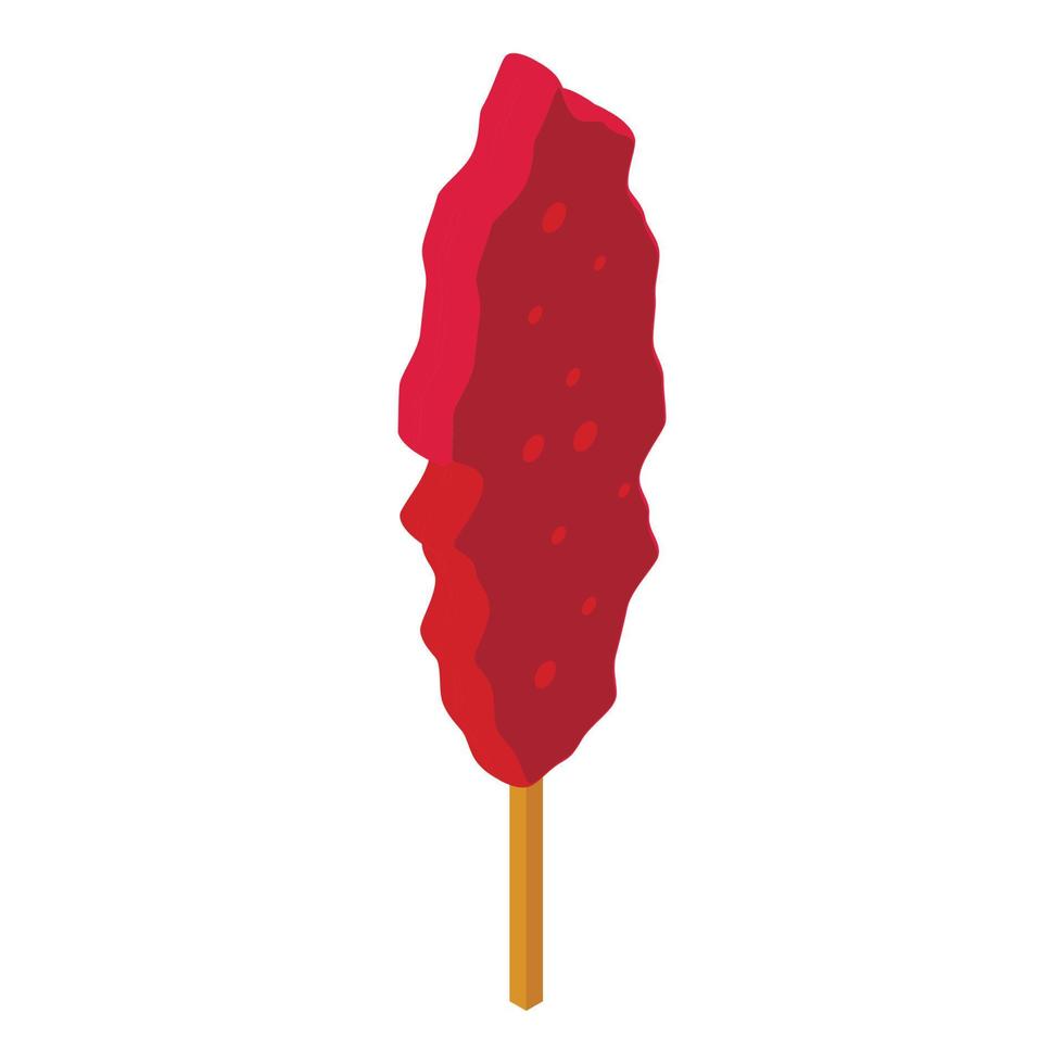 Red corn dog icon isometric vector. Hot food vector