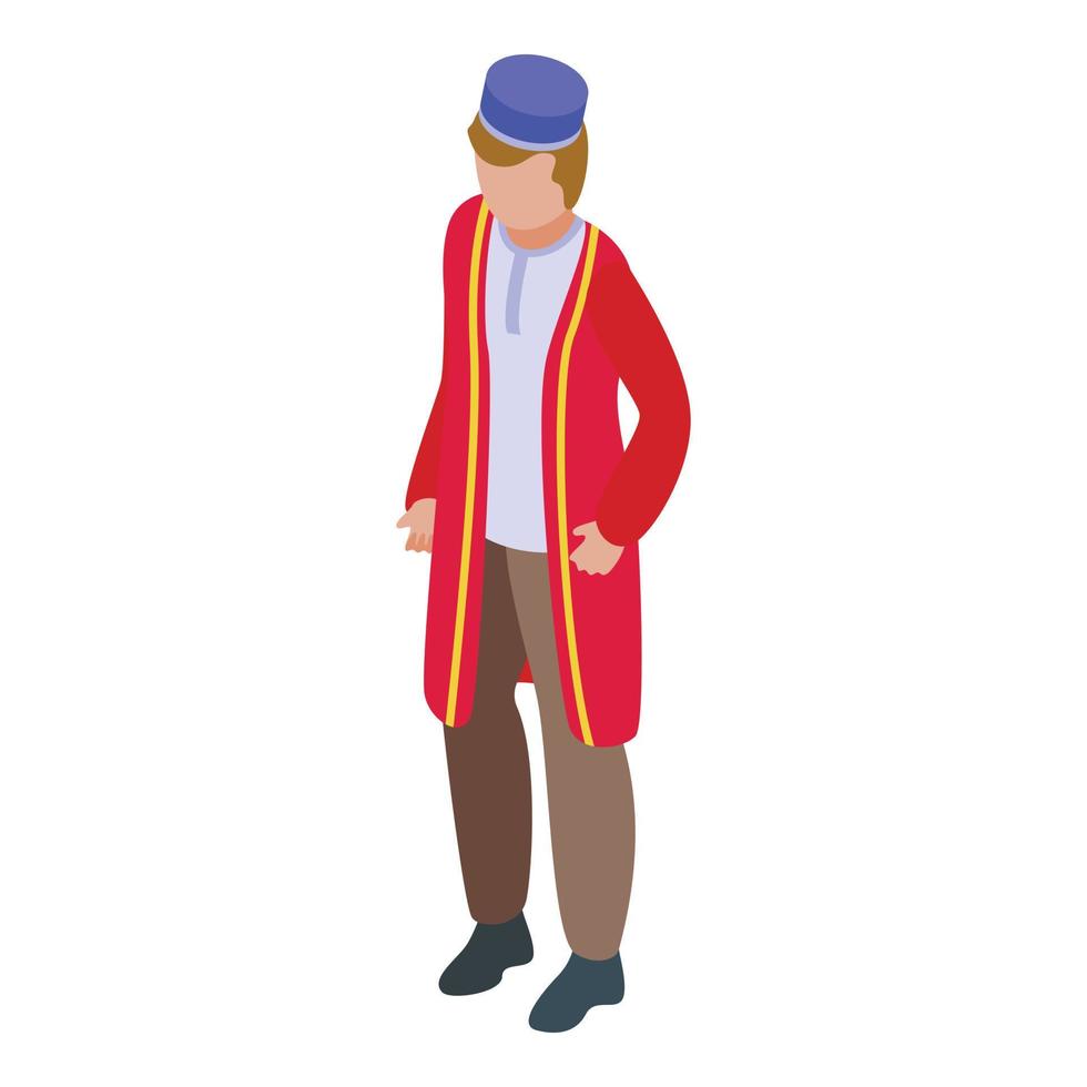 Uzbekistan man icon isometric vector. Architecture tourism vector