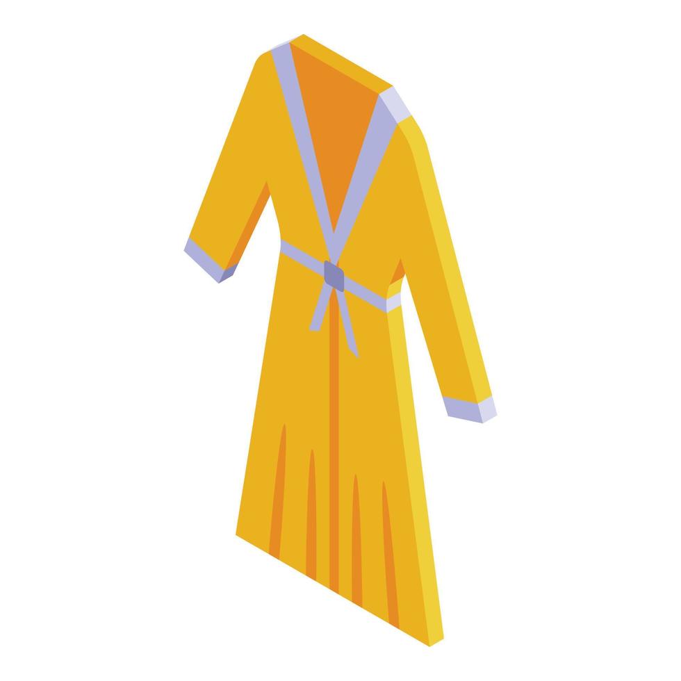 Yellow robe icon isometric vector. Fabric soft vector