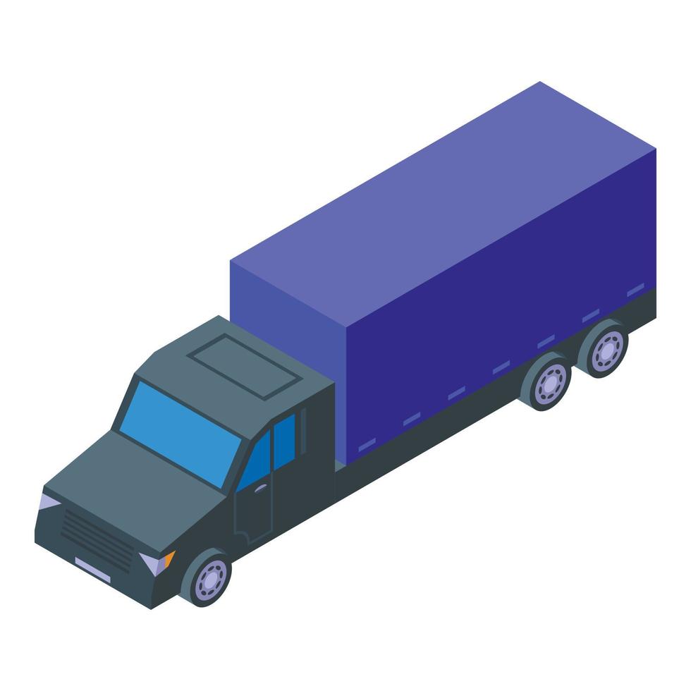 Glass factory truck icon isometric vector. Window production vector