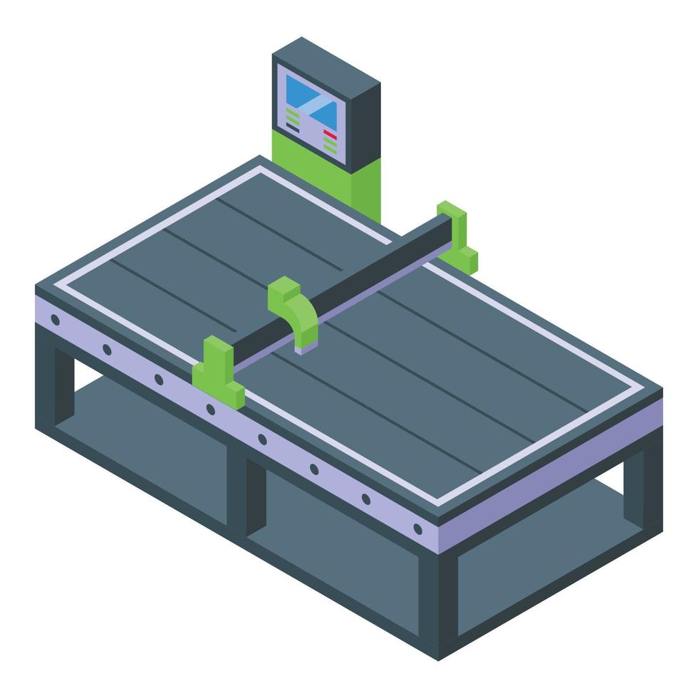 Modern production line icon isometric vector. Glass factory vector