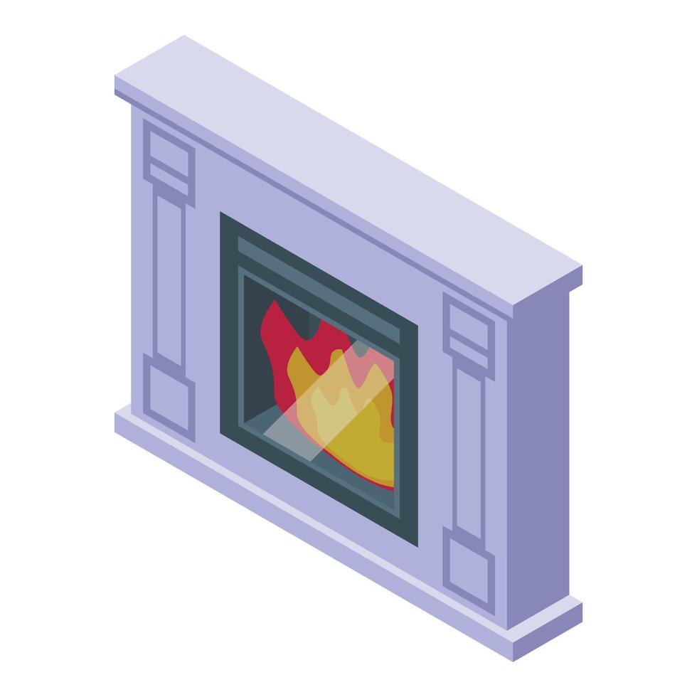 Heat furnace icon isometric vector. House fire vector