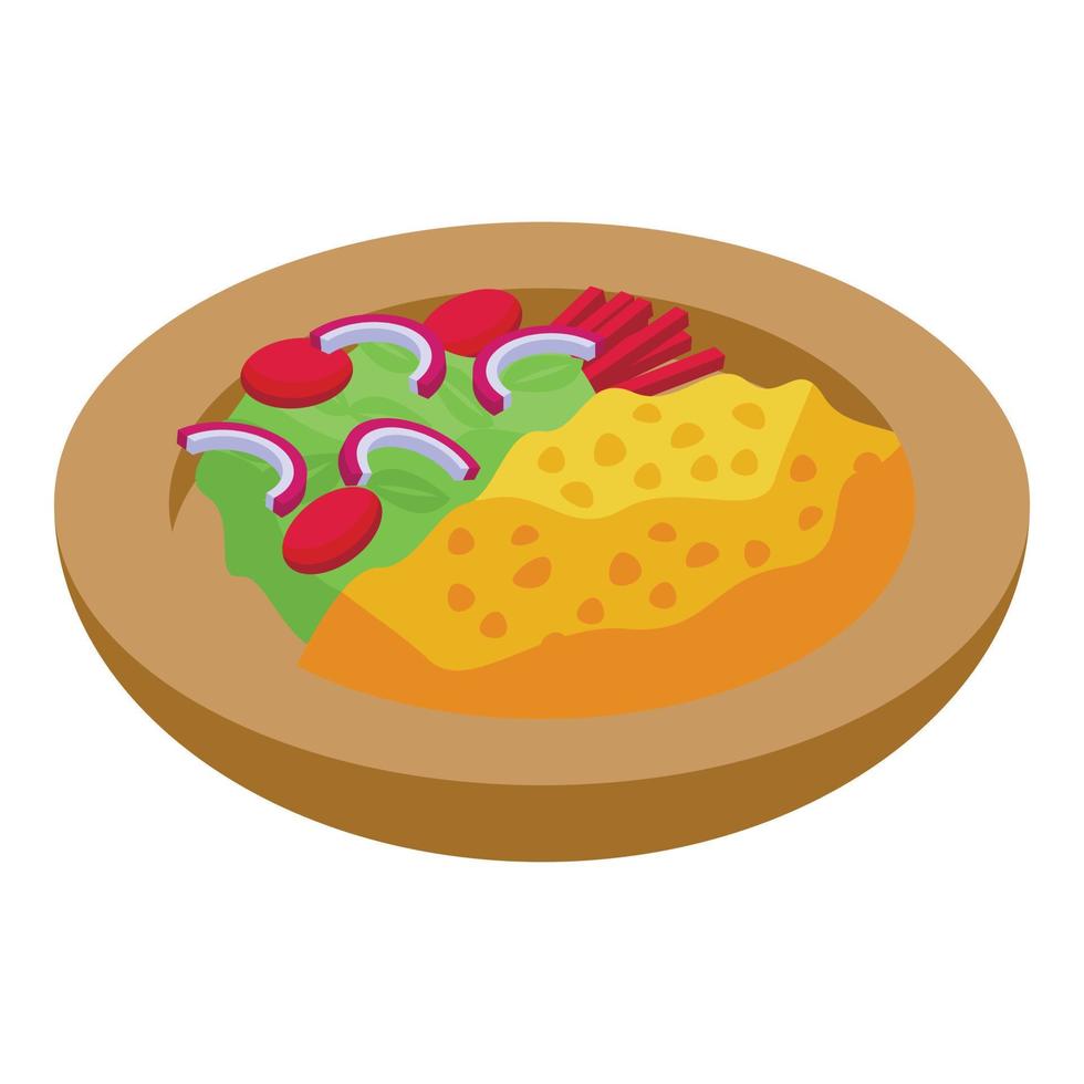 icono de comida de ensalada de frijoles vector isométrico. comida de huevo