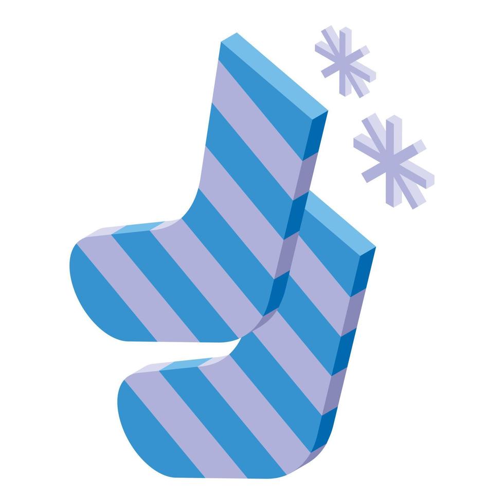 icono de calcetines de snowboard vector isométrico. niño deporte