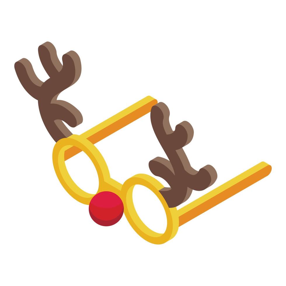 Deer glasses icon isometric vector. Santa party vector