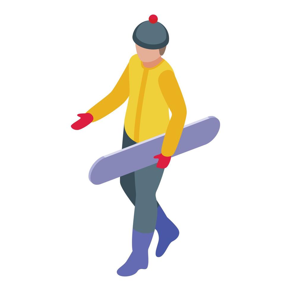 Winter snowboarding icon isometric vector. Active sport vector