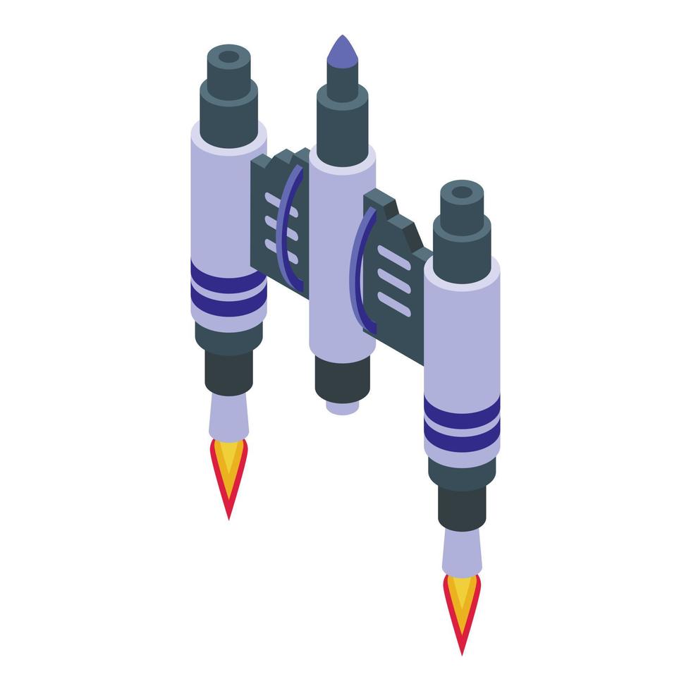 Jetpack device icon isometric vector. Fire jet 16161856 Vector Art at