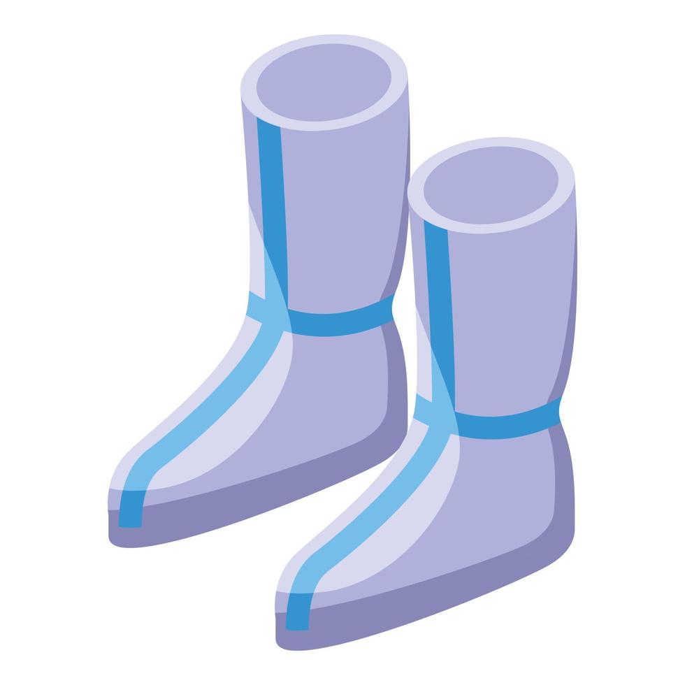 vector isométrico del icono de la cubierta del zapato de arranque. protección médica
