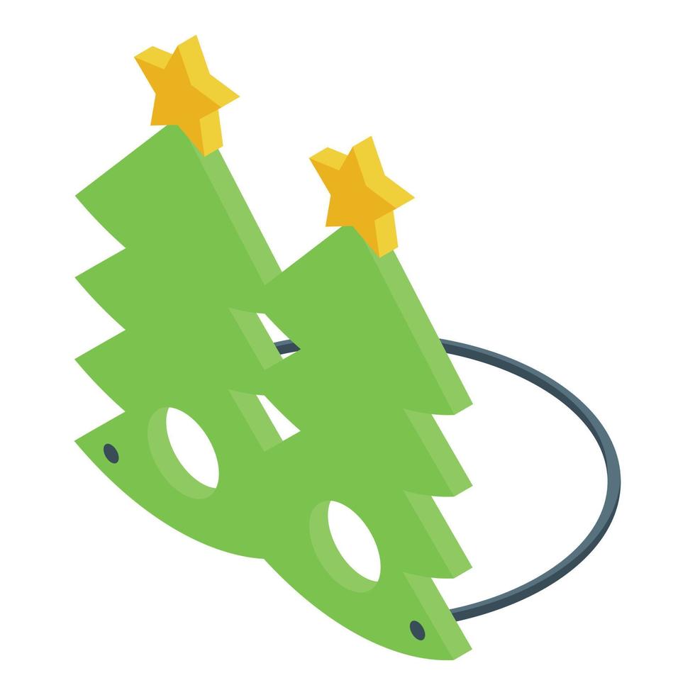 Fir tree mask icon isometric vector. Xmas santa vector