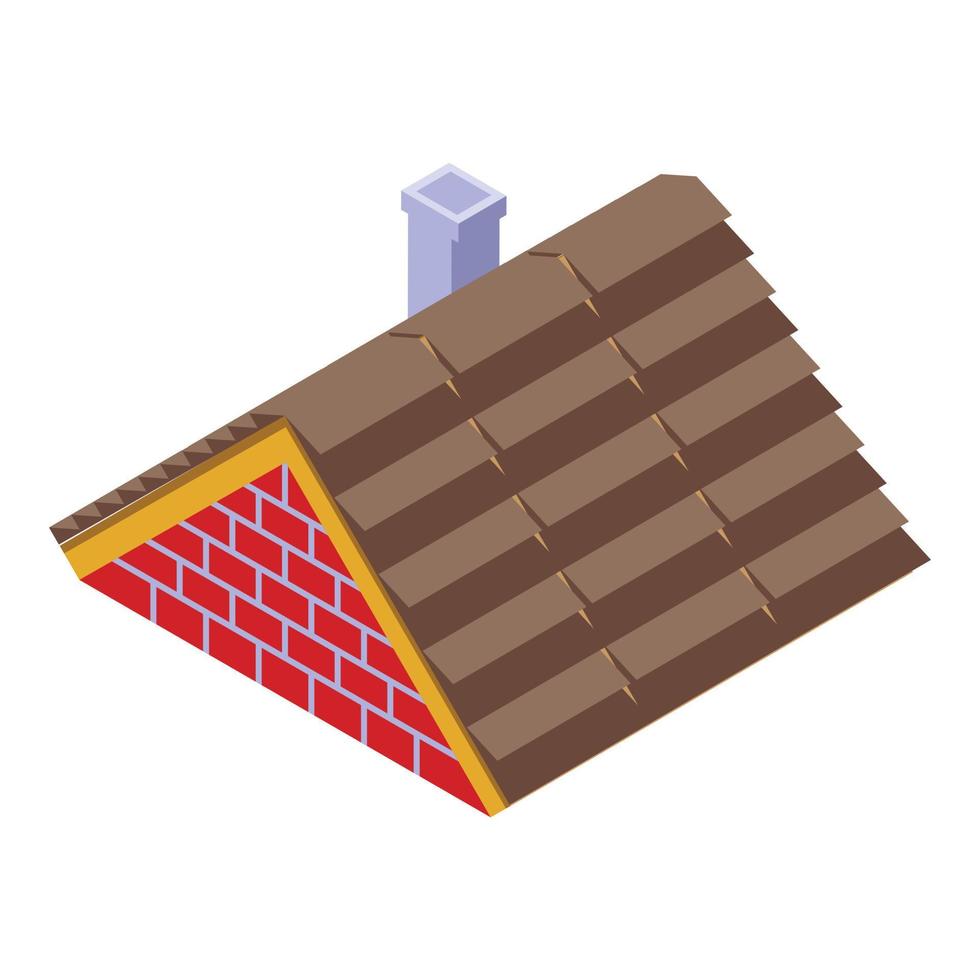 New house roof icon isometric vector. Tile paper vector