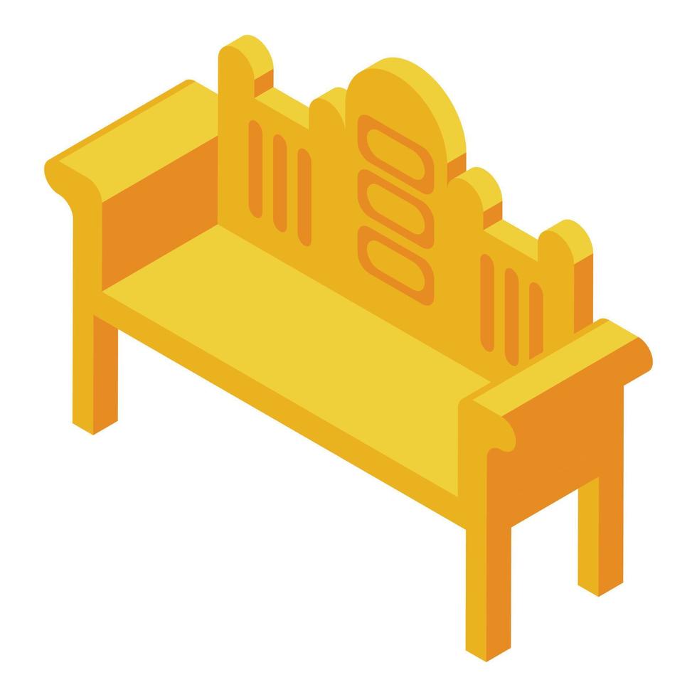 icono de producción de sofá de madera vector isométrico. haciendo montaje