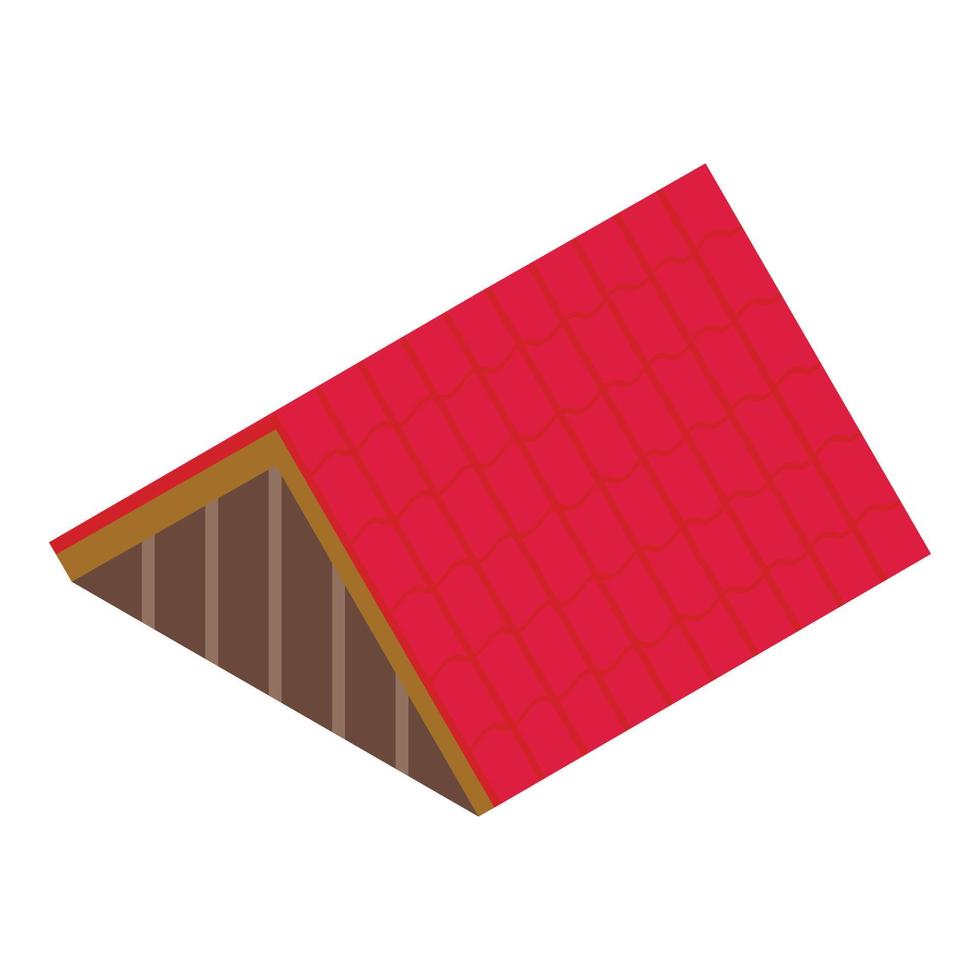 Red roof icon isometric vector. House repair vector