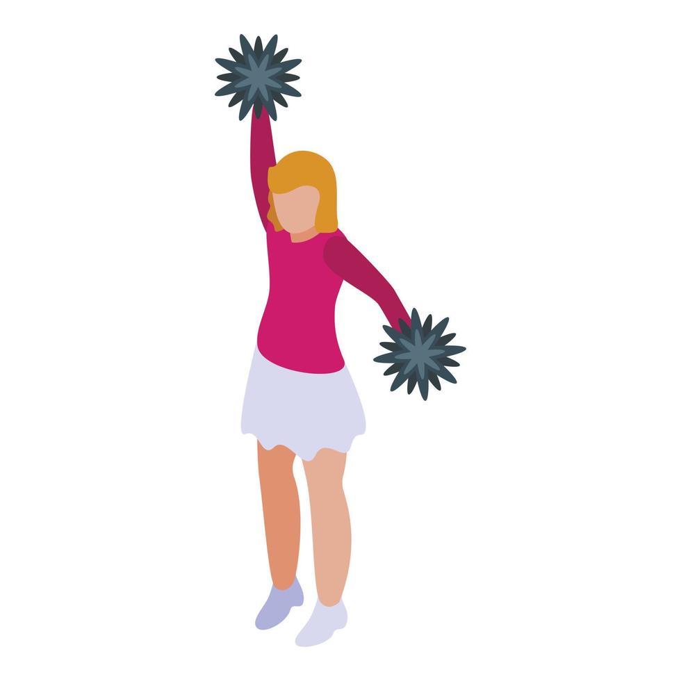 Cheer girl icon isometric vector. Dance woman vector