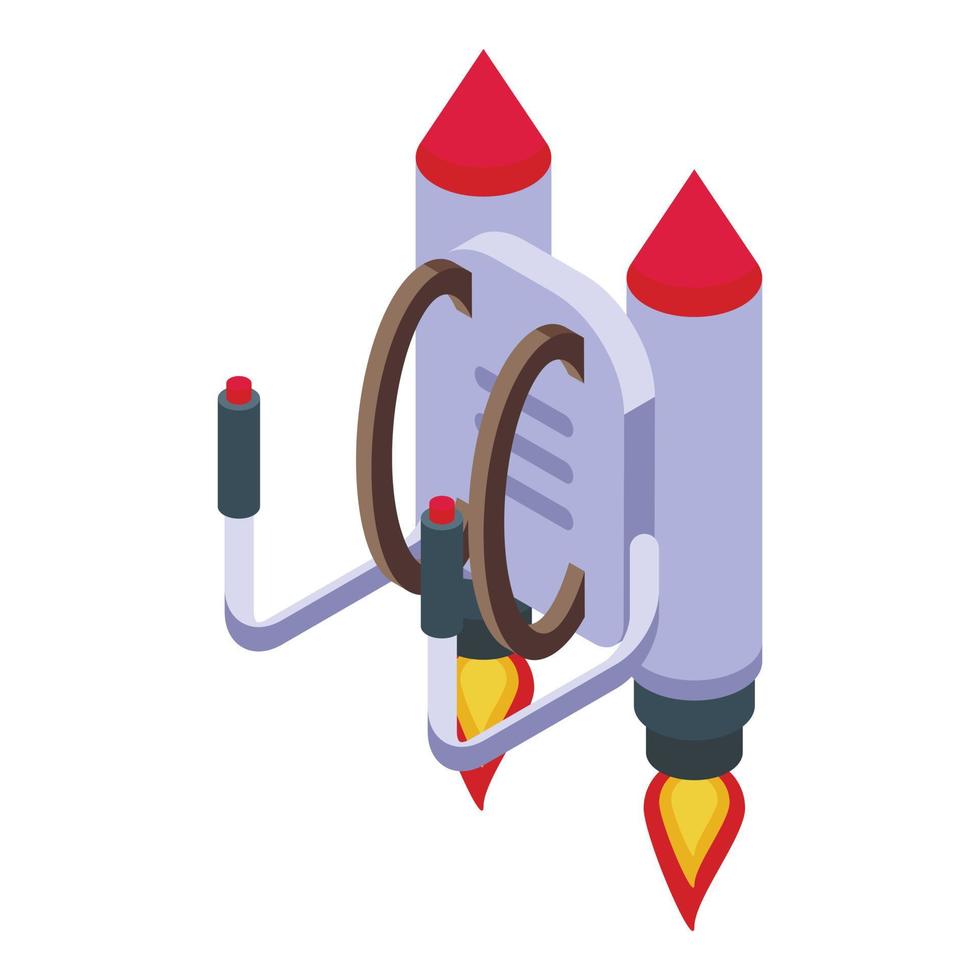 Future jet icon isometric vector. Fire rocket vector