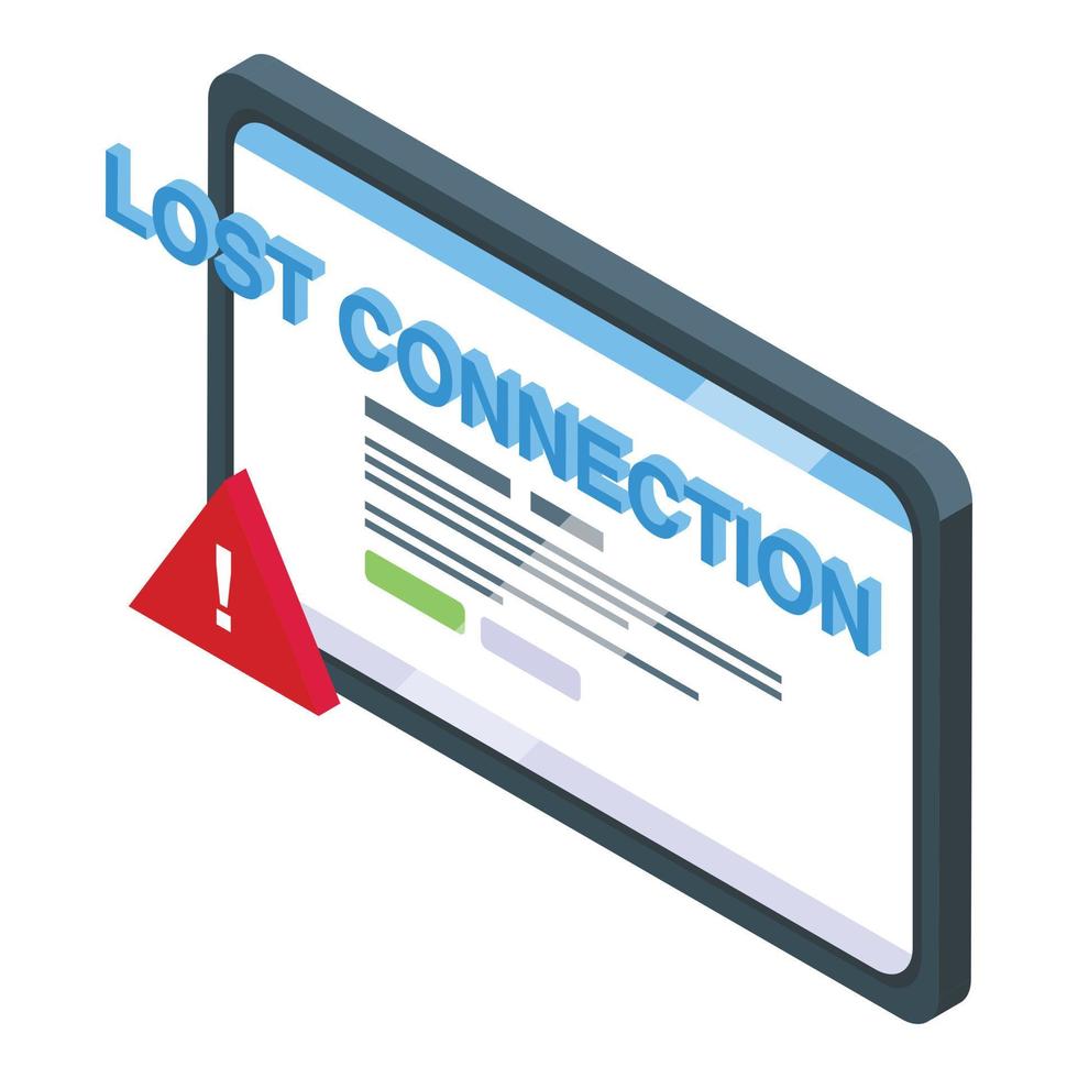 Tablet lost connection icon isometric vector. Internet error vector
