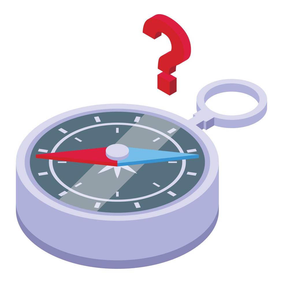 Compass error icon isometric vector. Lost service vector