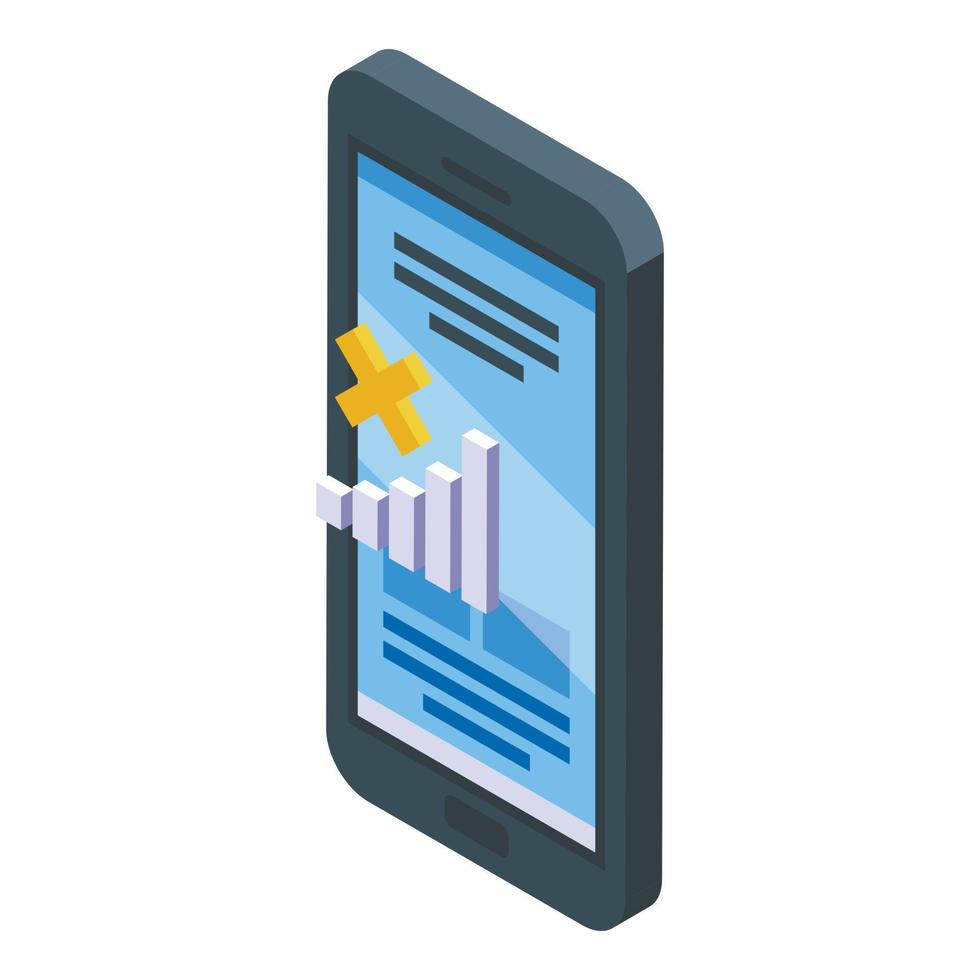 Phone lost connection icon isometric vector. Mobile error vector
