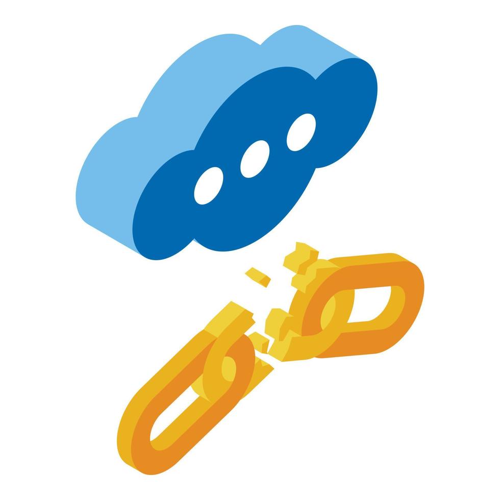 Cloud data error icon isometric vector. Lost internet vector