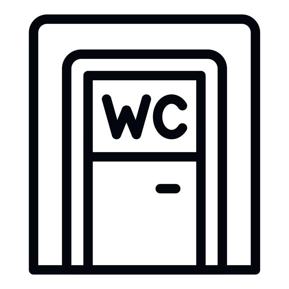 Public wc door icon outline vector. Toilet room vector