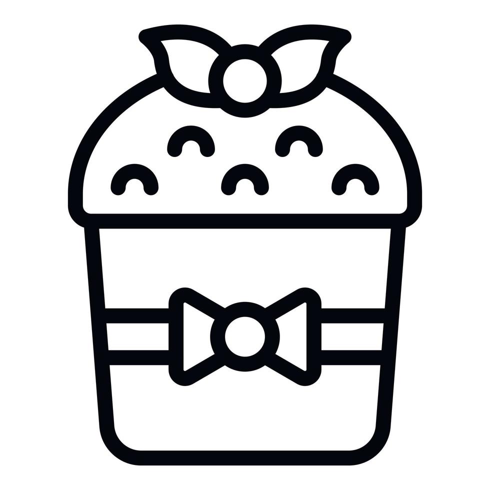 Fruitcake icon outline vector. Cake bread vector