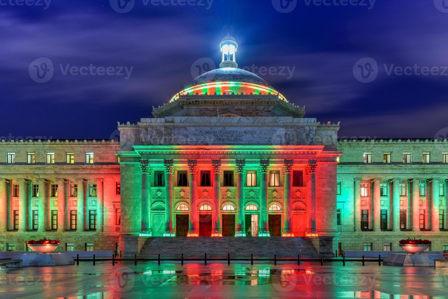 Puerto Rico Capitol and Castillo de San Cristobal, San Juan, Puerto Rico. Castillo de San Cristobal is designated as UNESCO World Heritage Site since 1983. photo