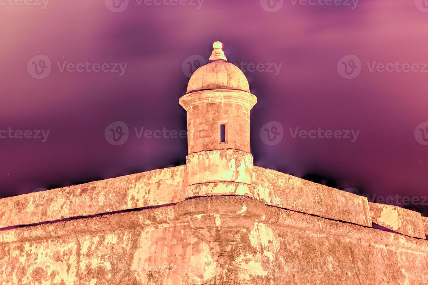 Castillo San Felipe del Morro also known as Fort San Felipe del Morro or Morro Castle at dusk. It is a 16th-century citadel located in San Juan, Puerto Rico. photo