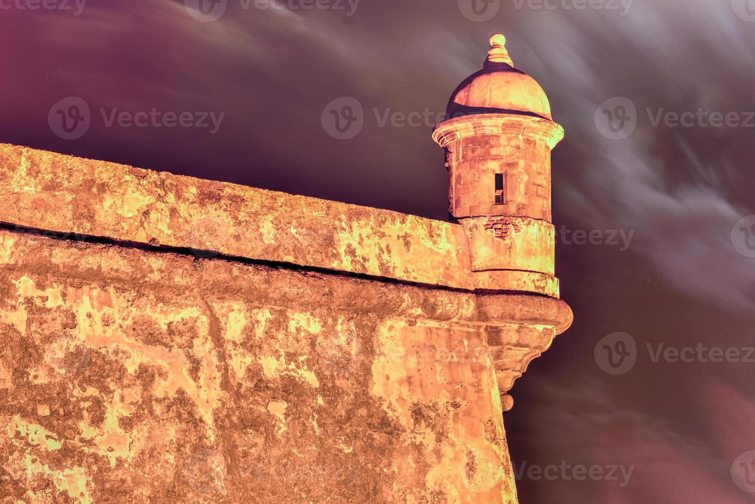 Castillo San Felipe del Morro also known as Fort San Felipe del Morro or Morro Castle at dusk. It is a 16th-century citadel located in San Juan, Puerto Rico. photo