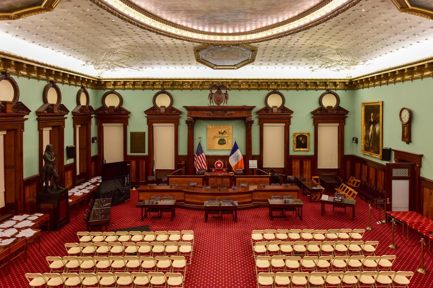 New York City - Mar 29 2017 -  The New York City Council in New York City Hall, the seat of NYC government, located at the center of City Hall Park in the Civic Center area of Lower Manhattan. photo