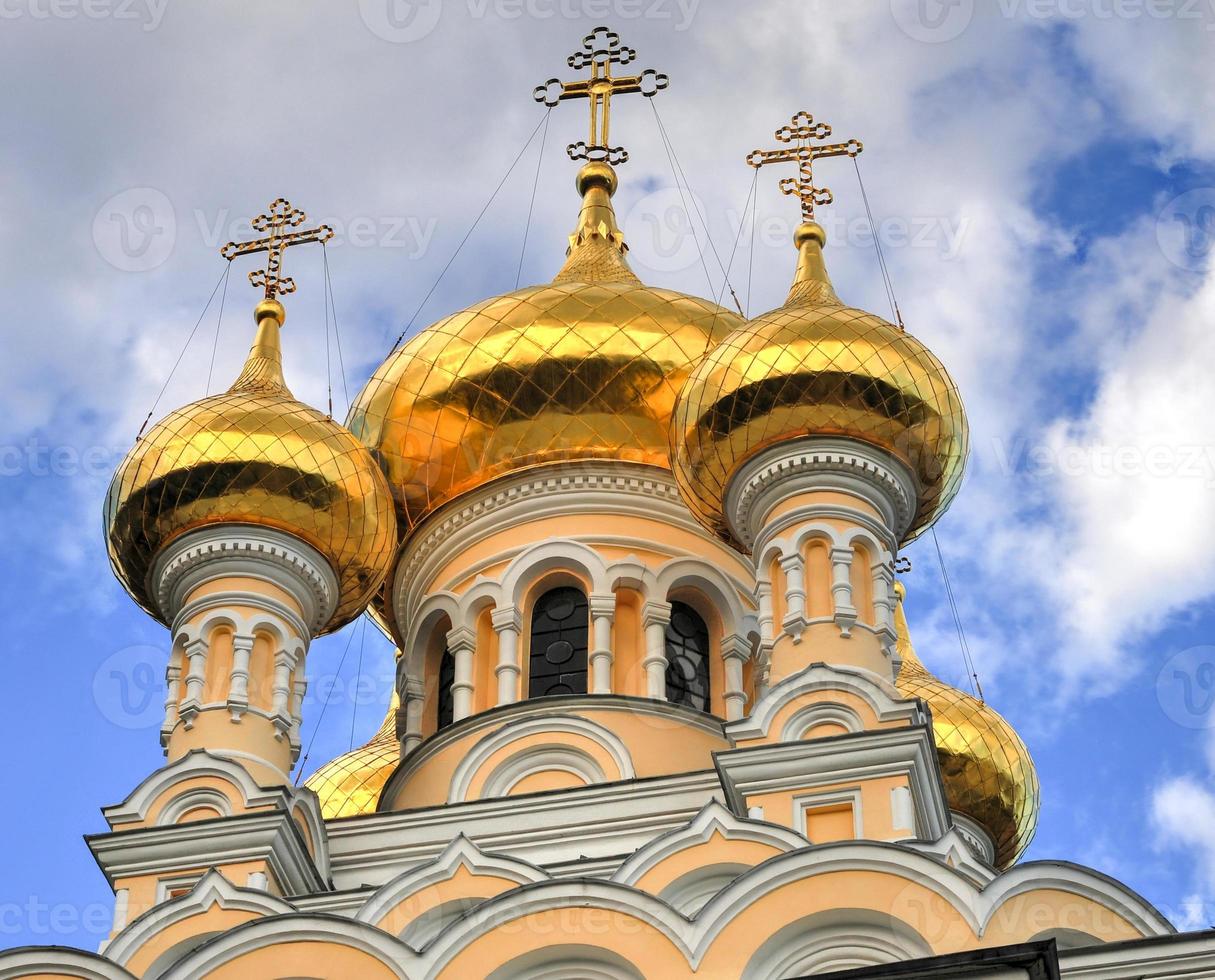 Gold Onion Domes of the Alexander Nevsky Cathedral 16162165 Stock Photo