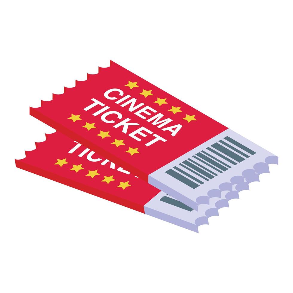 Car cinema ticket icon isometric vector. Drive movie vector