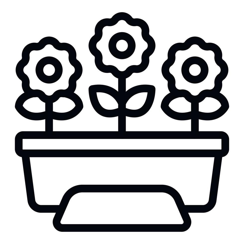 Plant box icon outline vector. Garden windowsill vector