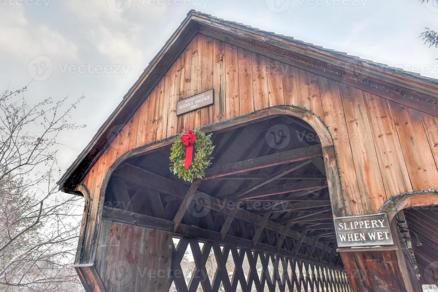 Middle Covered Bridge in Woodstock, Vermont. photo