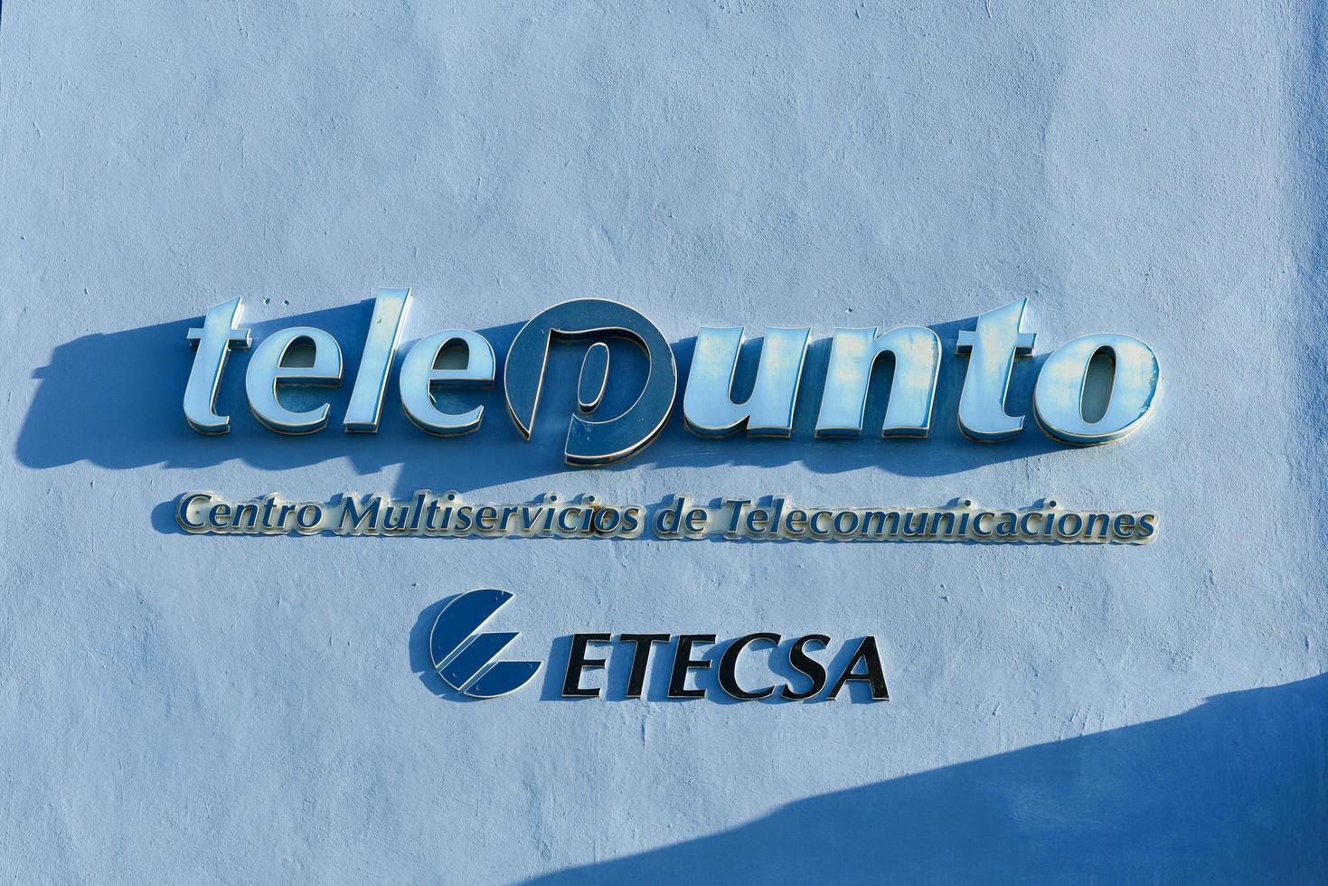 Trinidad, Cuba - January 12, 2017 -  Logo for ETECSA, the Cuban Telecommunications monopoly on phone and internet service. photo