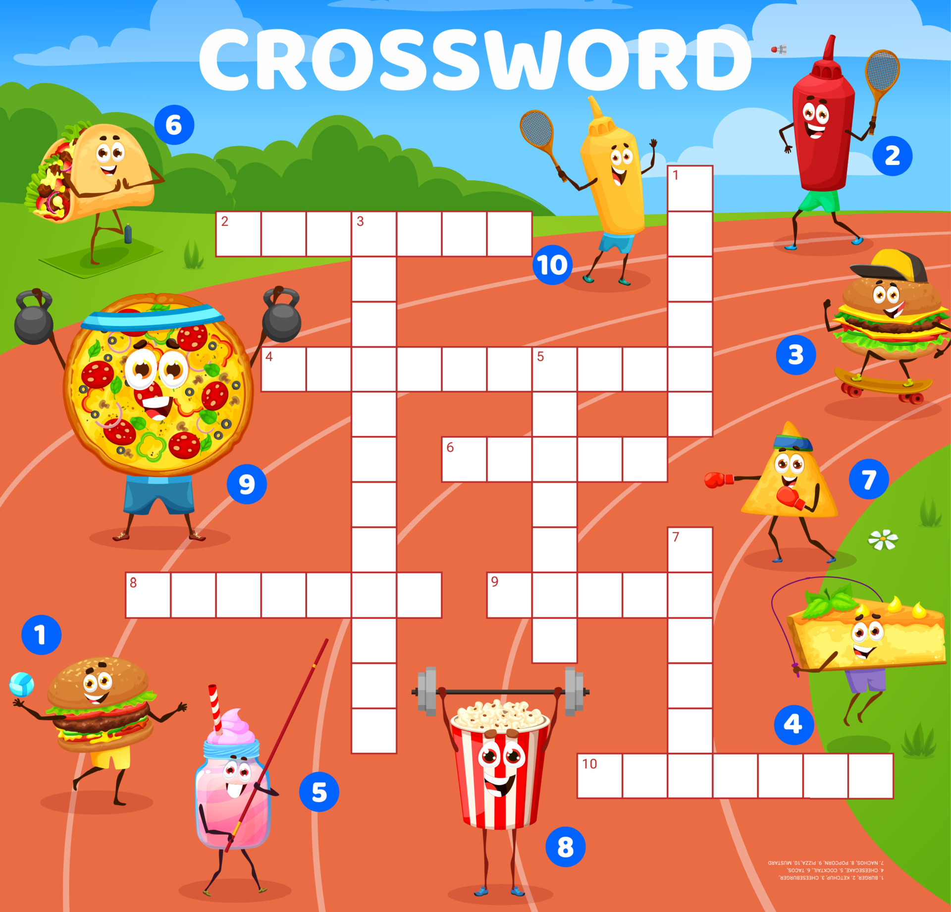 Crossword Cartoon Fastfood Sportsman Characters 16162428 Vector Art At Crossword Cartoon Fastfood Sportsman Characters 16162428 Vector Art At