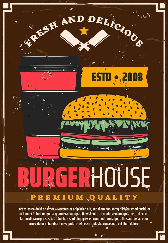 Fast food hamburger and coffee,vector vector