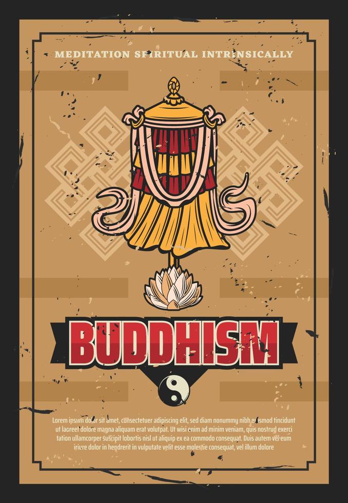 Buddhism religion victory banner flag retro poster 16162862 Vector Art