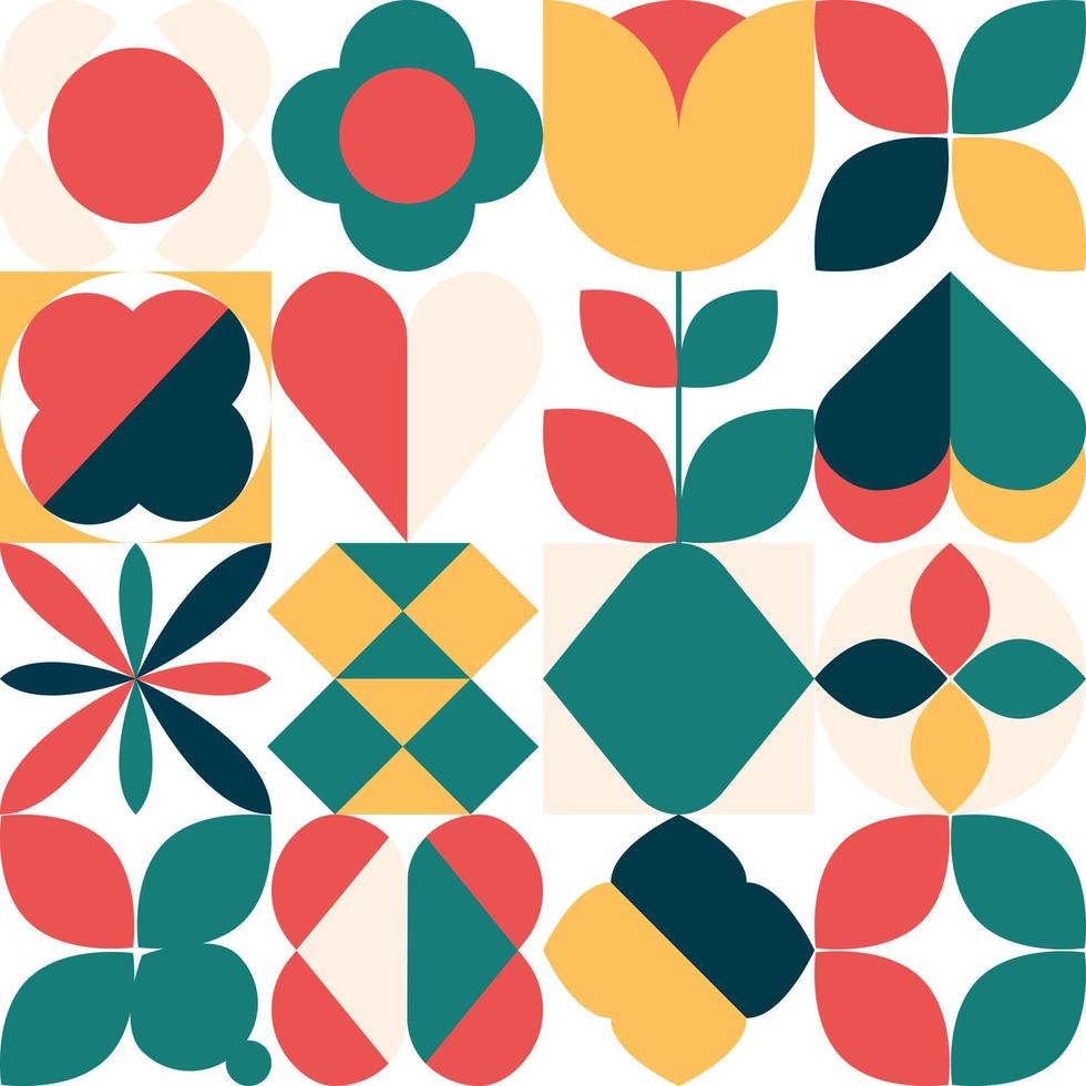 Pattern with abstract geometric shapes vector