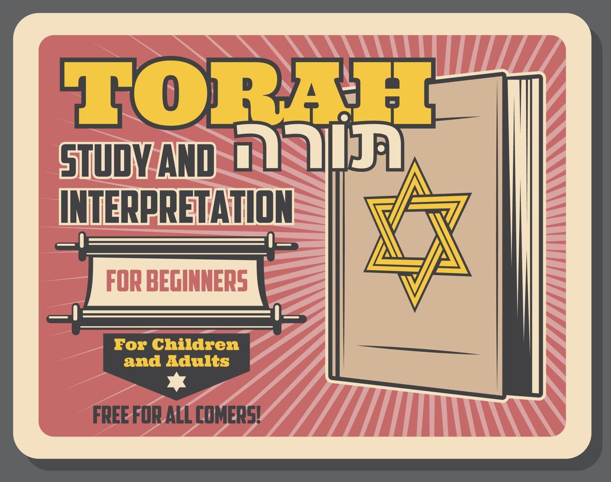 Jewish religious school and Torah vector