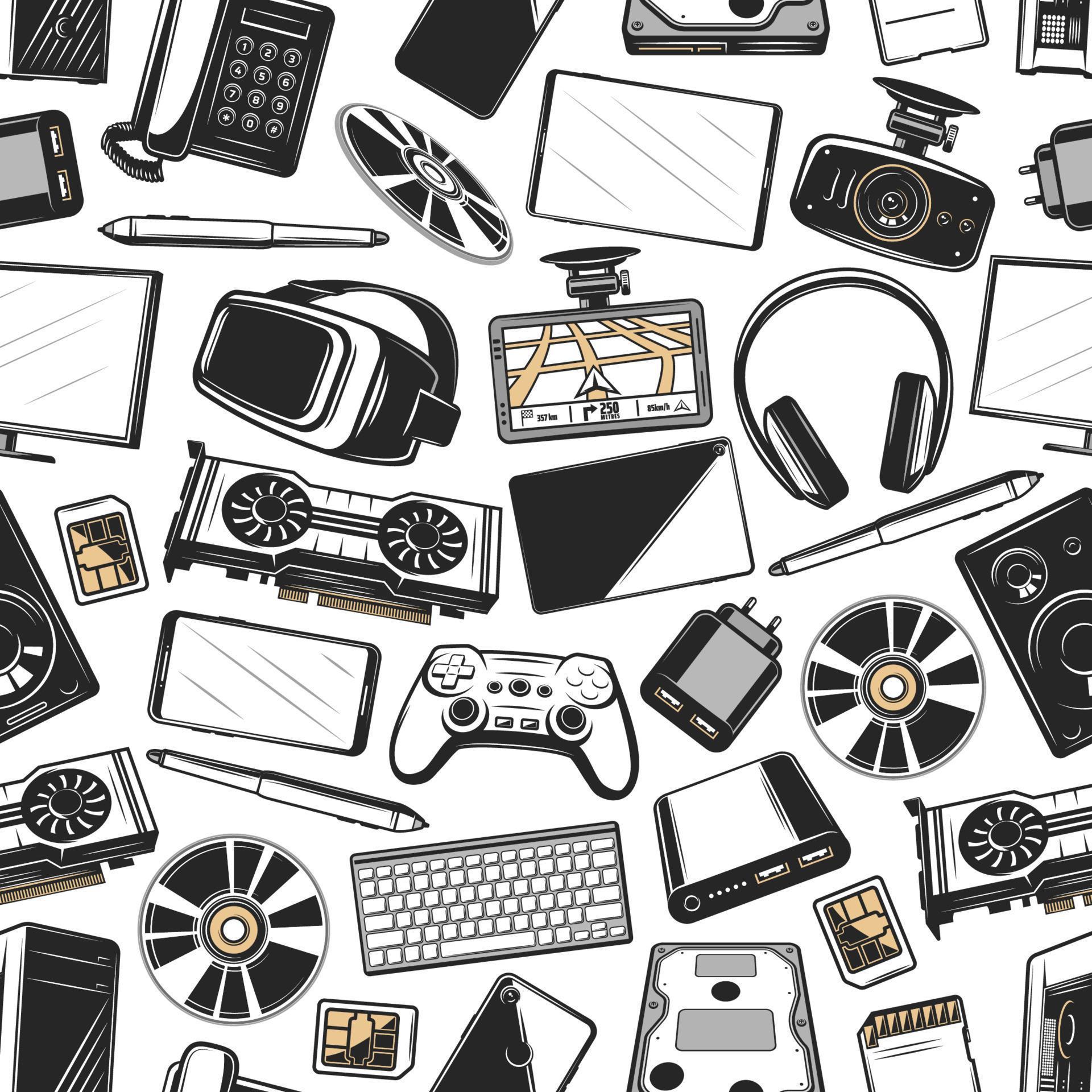 Smart technology devices, vector pattern 16163304 Vector Art at Vecteezy