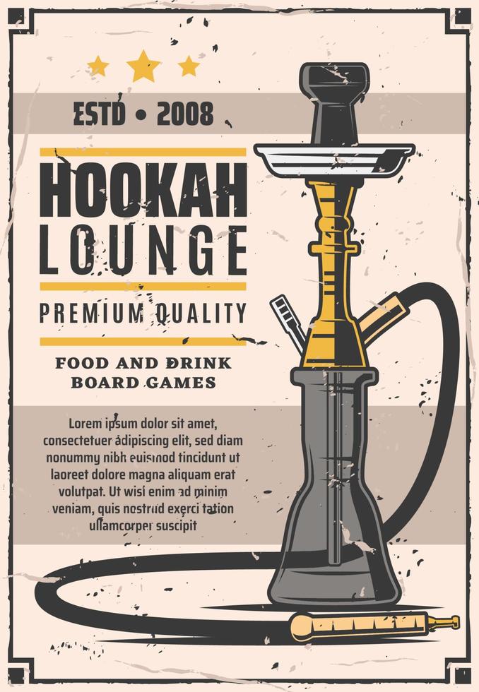 Hookah lounge bar or smoke shop icons set vector